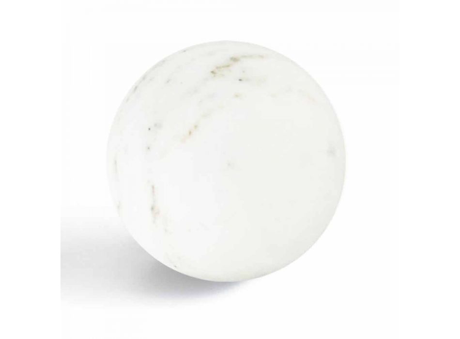 Pisapapeles moderno Esfera en mármol italiano satinado blanco, 2 piezas - Esfera Viadurini