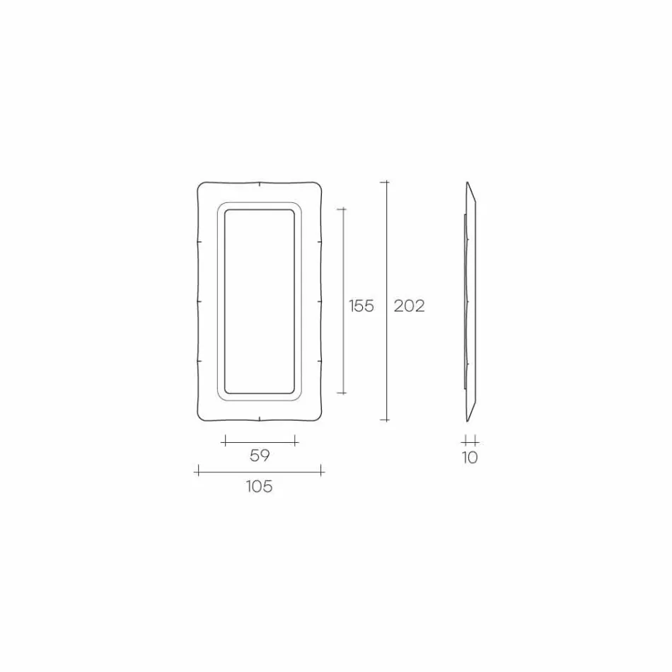 Espejo de suelo / pared Dorian 202x105cm Fiam Italia Made in Italy Viadurini