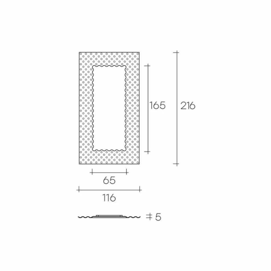 Espejo de pared / suelo moderno Pop 216x116cm Fiam Italia Made in Italy Viadurini