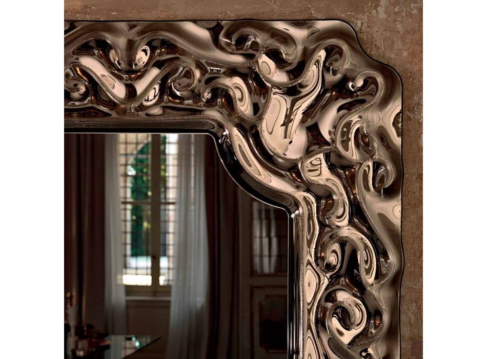 Espejo de pared de diseño nuevo barroco Fiam Veblèn hecho en Italia Viadurini