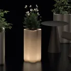 Macetero columnar de polietileno iluminado de dos colores, fabricado en Italia - Barbia Viadurini