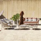 Jardinera con estructura de aluminio y tejido beige - Emma by Varaschin Viadurini