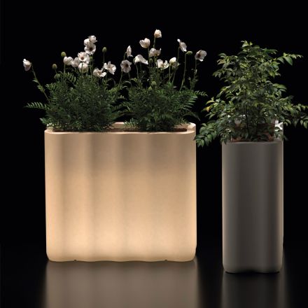 Maceta luminosa de polietileno de dos luces y colores, fabricada en Italia - Barbia Viadurini