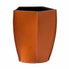 Caja de papel de diseño diseñada en cuero Poligiono regenerado, fabricada en Italia. Viadurini