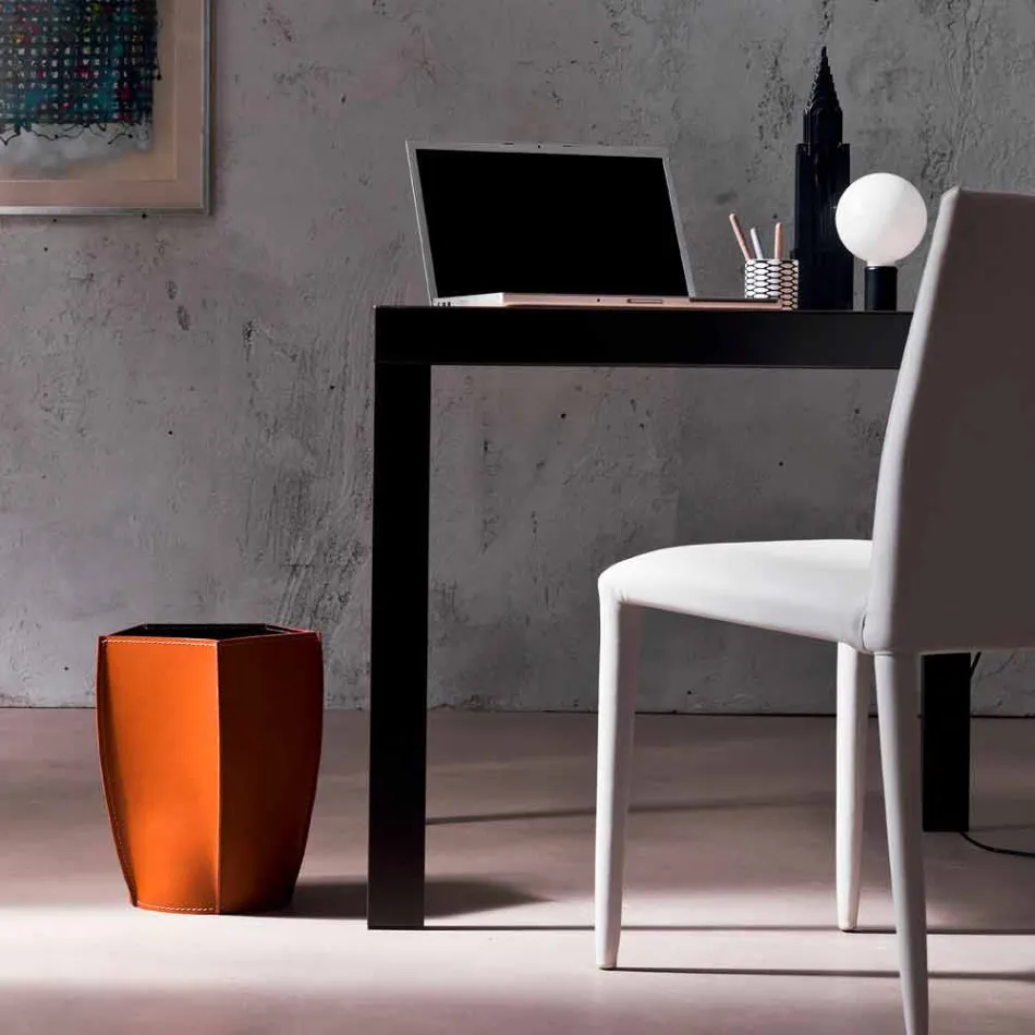 Caja de papel de diseño diseñada en cuero Poligiono regenerado, fabricada en Italia. Viadurini