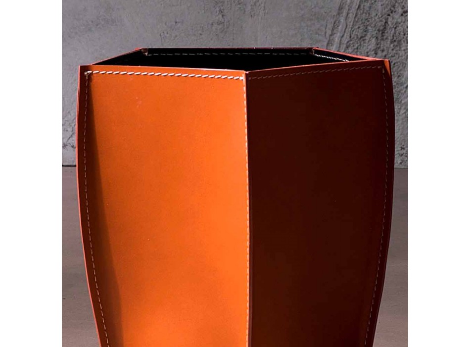 Caja de papel de diseño diseñada en cuero Poligiono regenerado, fabricada en Italia. Viadurini