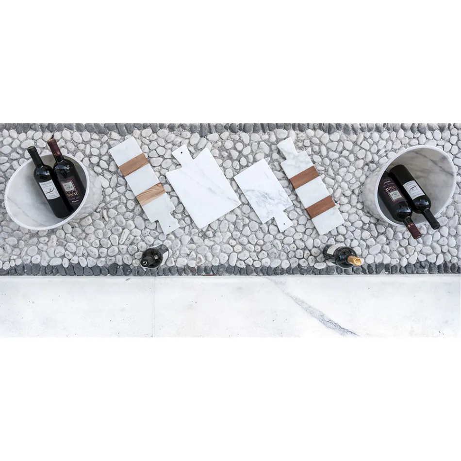 Vino o Champaña Glacette en Mármol Blanco Carrara Hecho en Italia - Ciotti Viadurini