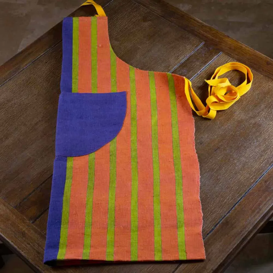 Canvas Art Apron Pieza única de artesanía italiana - Marcas Viadurini