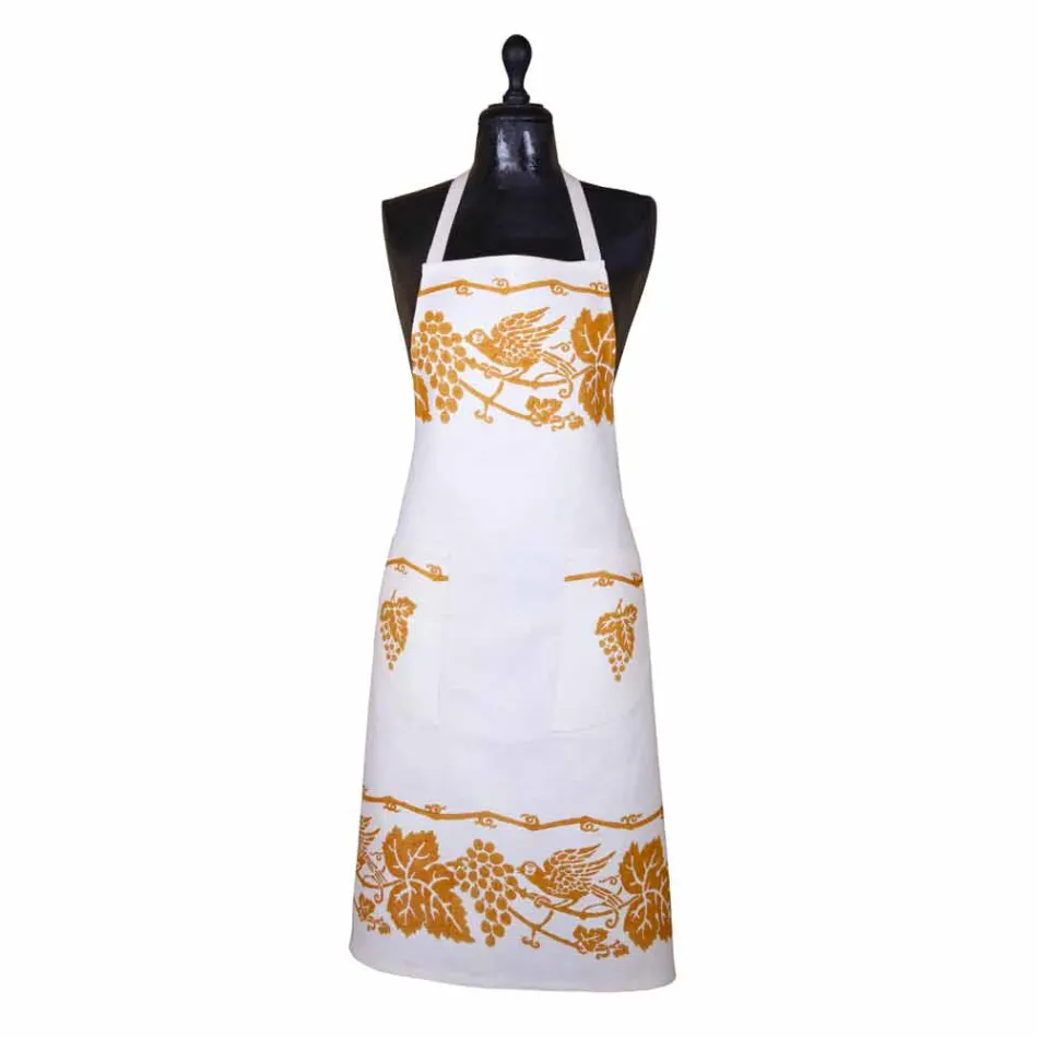 Delantal italiano de lino hecho a mano de una pieza - Marcas Viadurini