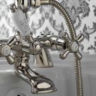 Grupo de bañera clásico con ducha de mano de latón Made in Italy - Ercolina Viadurini