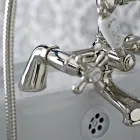 Grupo borde de bañera clásico con teleducha de latón Made in Italy - Ercolina Viadurini