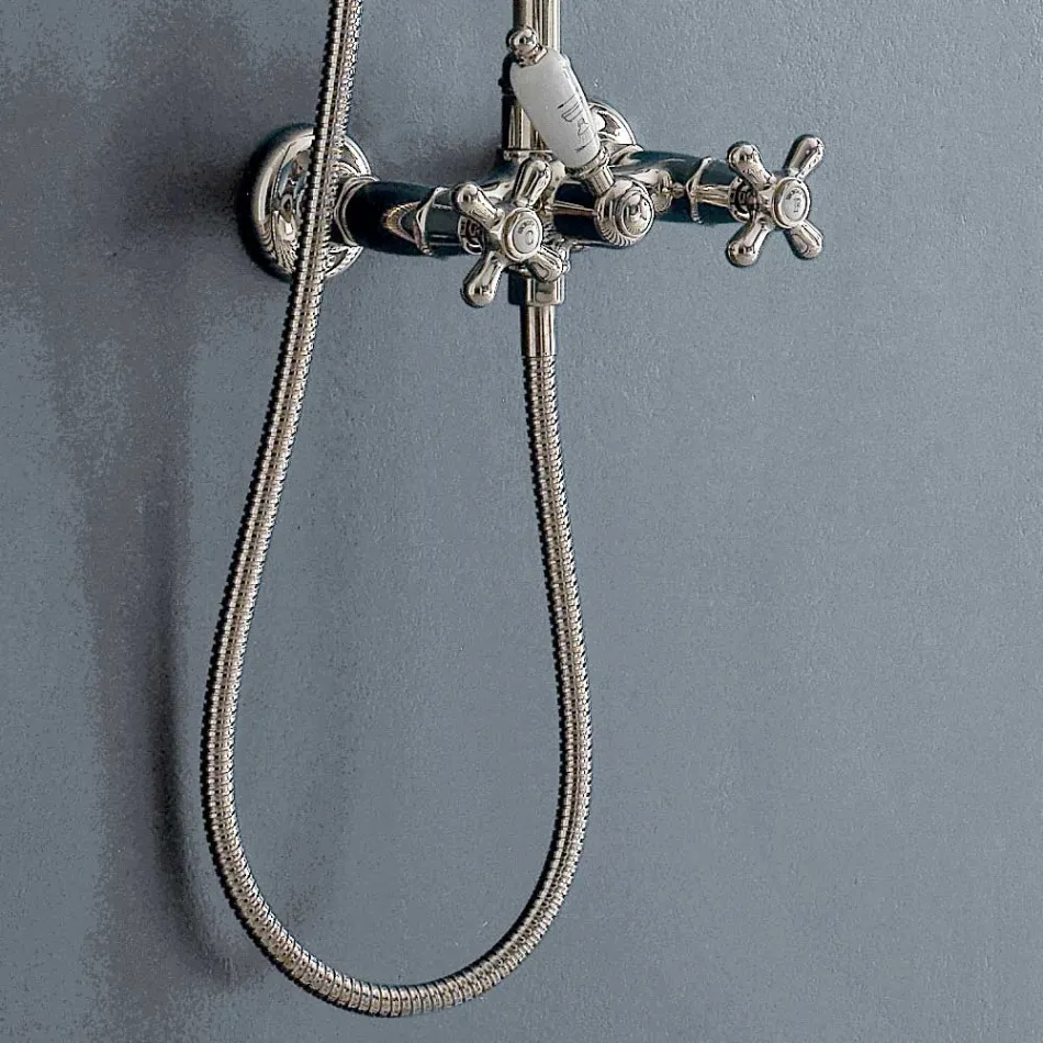 Grupo de ducha Classic Duplex en latón con rociador 3 tamaños - Ercolina Viadurini