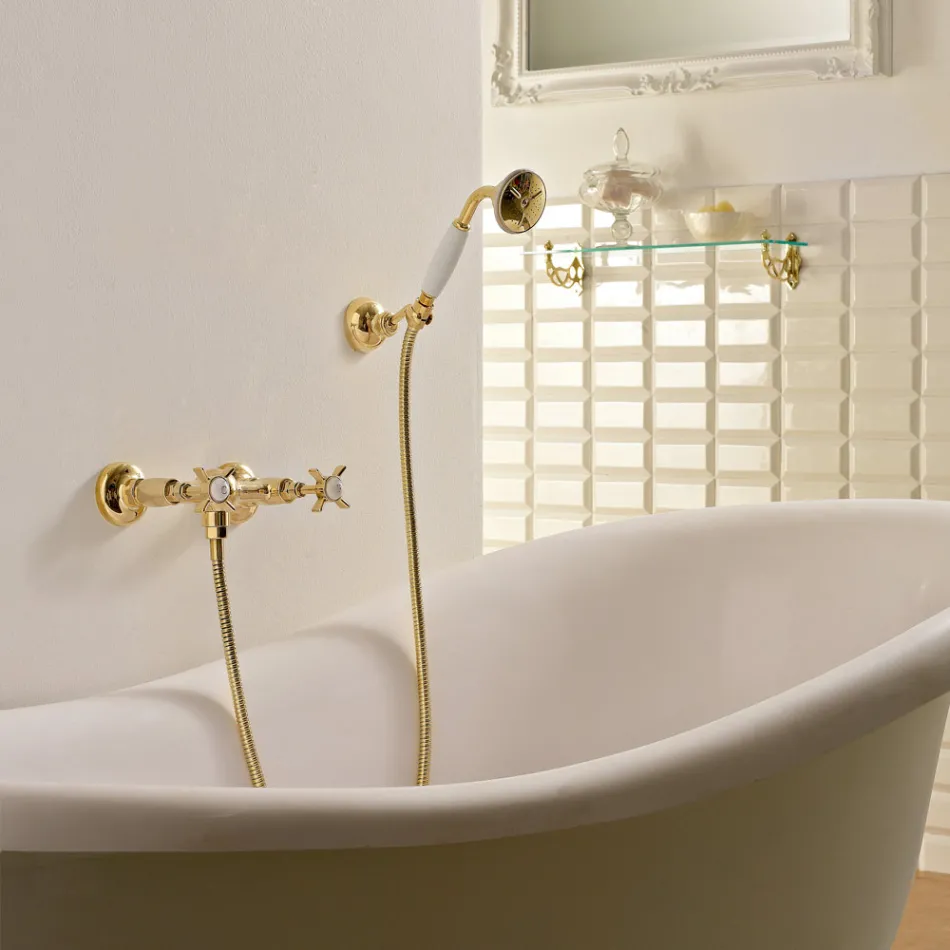 Grupo de ducha de latón de diseño vintage fabricado en Italia - Katerina Viadurini