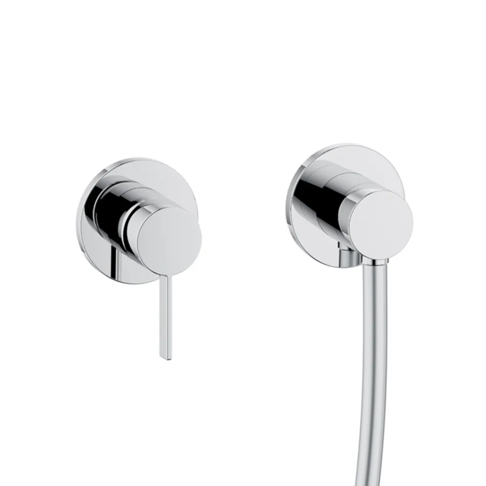 Cabezal de ducha y riel deslizante para grupo de ducha Roseta redonda o cuadrada - Erkole Viadurini