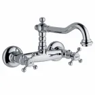 Grupo de estilo clásico para lavabo de cocina de pared en latón Made in Italy - Limo Viadurini