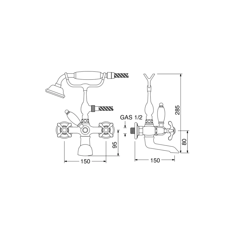 Grupo Bañera Vintage Design Latón Made in Italy - Klarisa Viadurini