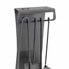 Juego de 4 herramientas para chimenea de acero de diseño Made in Italy - Chandler Viadurini