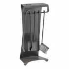 Juego de 4 herramientas para chimenea de acero de diseño Made in Italy - Chandler Viadurini