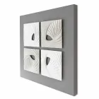 Instalación de pared decorativa de diseño moderno en blanco y gris - Bossy Viadurini