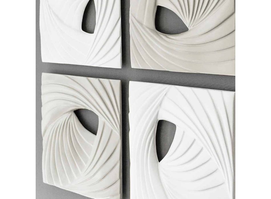 Instalación de pared decorativa de diseño moderno en blanco y gris - Bossy Viadurini