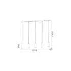 Lámpara colgante 5 de metal Made in Italy - Leer Viadurini