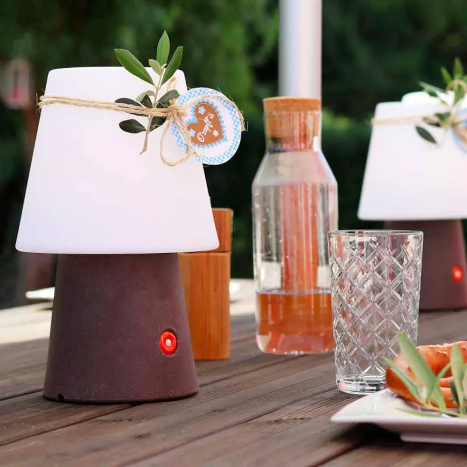 Lámpara LED recargable en plástico de colores para interior o exterior - Fungostar Viadurini