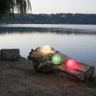 Lámpara de pared para exterior In-es.artdesign Button Out en nebulita de colores Viadurini