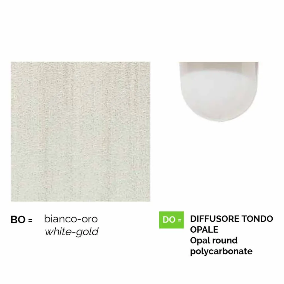Aplique de aluminio blanco fabricado en Italia, Anusca. Viadurini