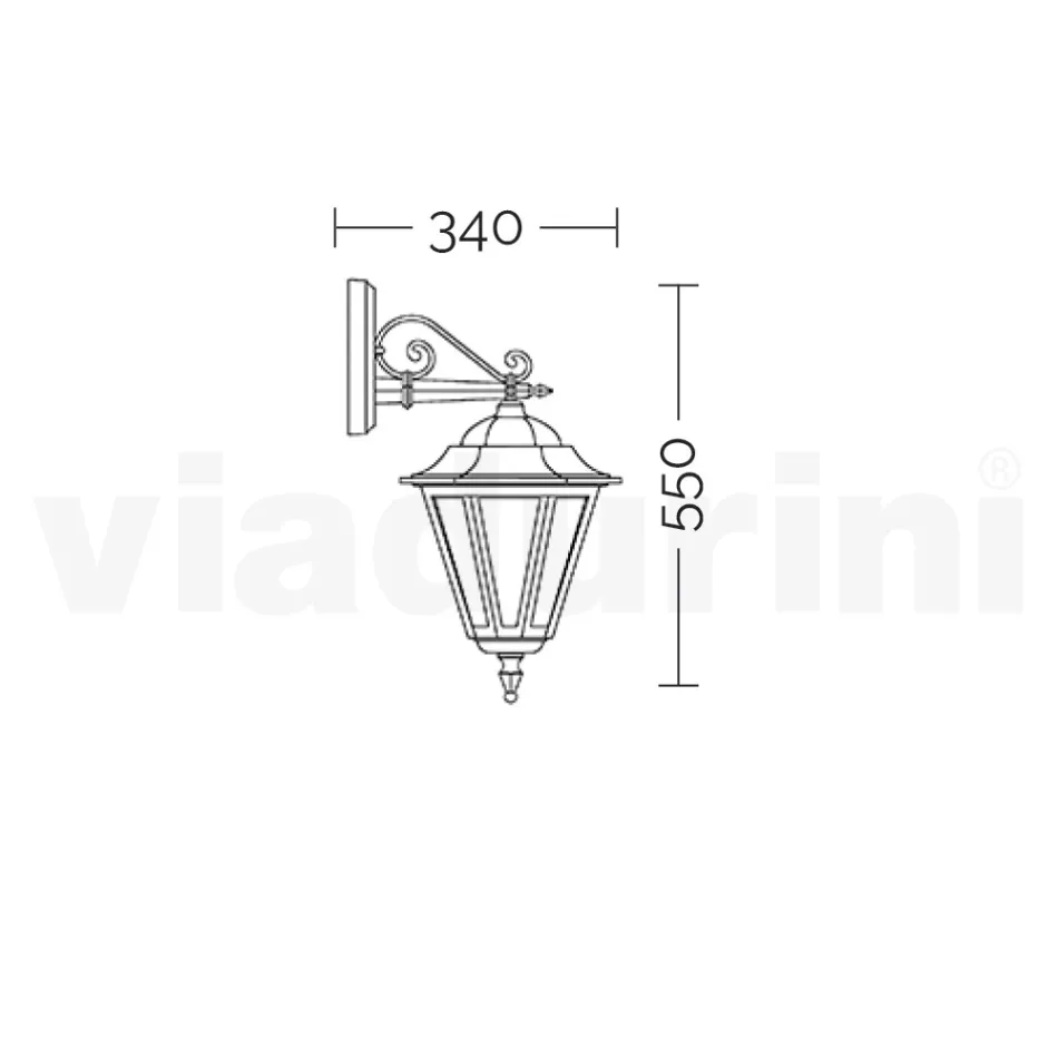 Lámpara de pared de jardín en aluminio fundido a presión Made in Italy - Pinako Viadurini