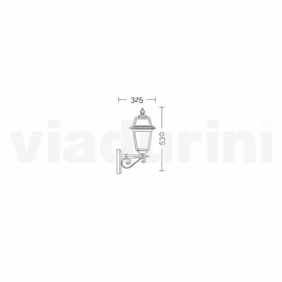 Kristel, una lámpara de pared de aluminio para jardín hecha en Italia. Viadurini