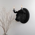 Lámpara de pared con 2 luces en diseño de cerámica en forma de toro - Marrena Viadurini