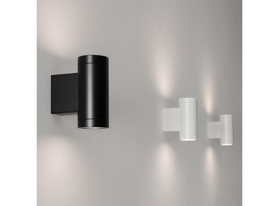Aplique de exterior de diseño en aluminio blanco o negro - Leopida Viadurini