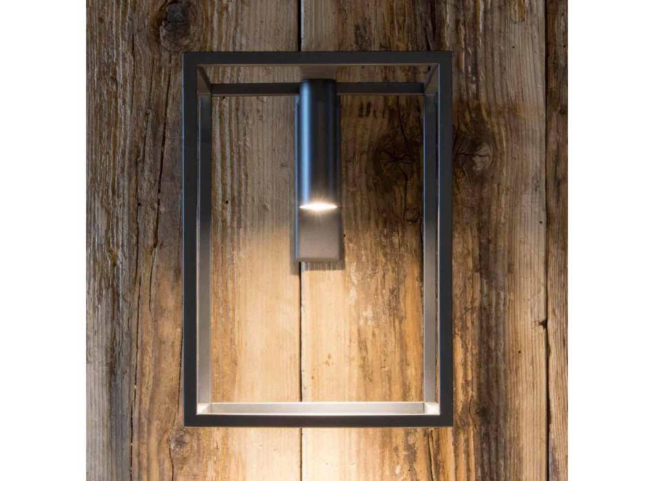 Aplique de exterior en hierro y aluminio con LED Made in Italy - Cubola Viadurini