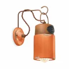 Lámpara de pared hecha de óxido de cerámica y hierro Desiree Ferroluce Viadurini