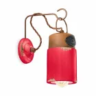 Lámpara de pared hecha de óxido de cerámica y hierro Desiree Ferroluce Viadurini