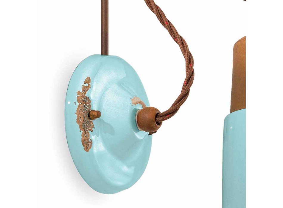 Lámpara de pared hecha de óxido de cerámica y hierro Desiree Ferroluce Viadurini