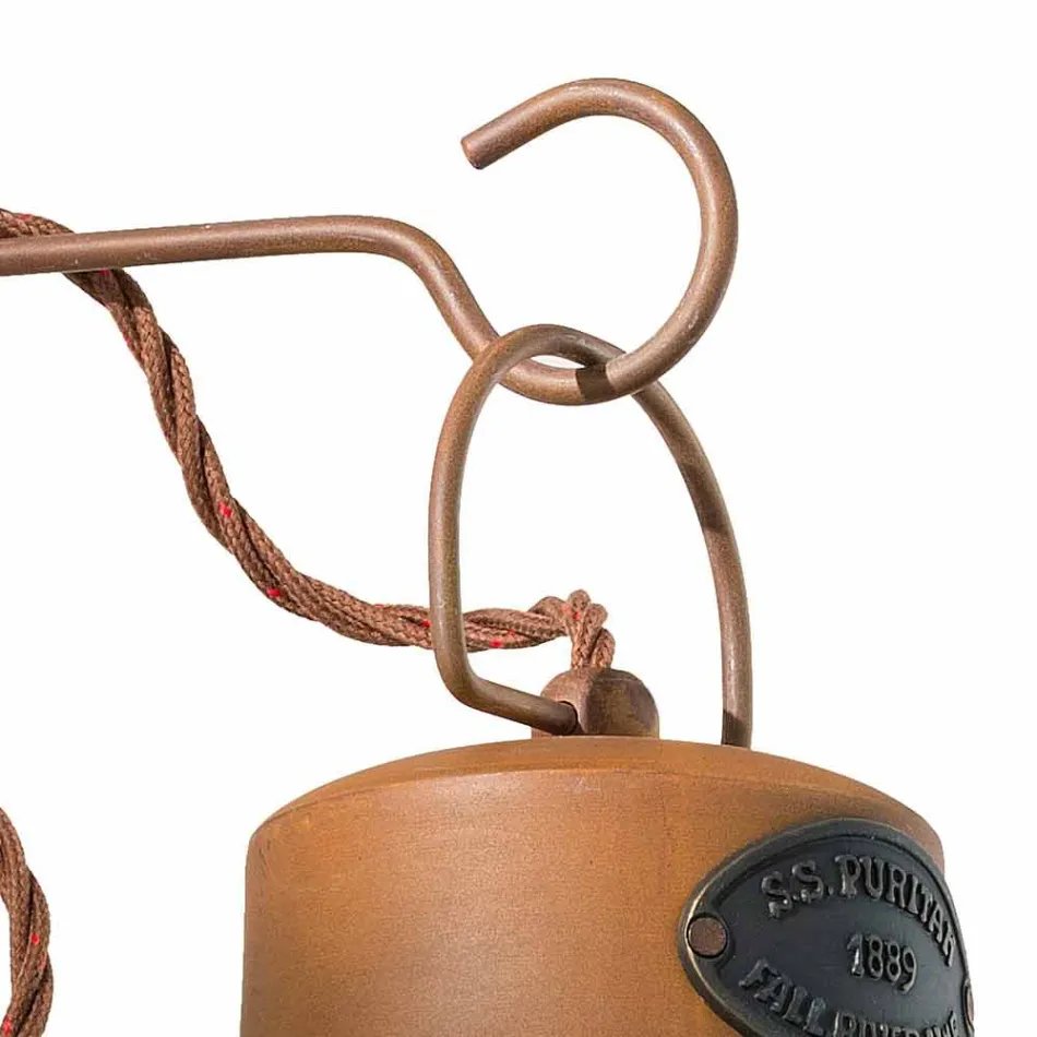 Lámpara de pared hecha de óxido de cerámica y hierro Desiree Ferroluce Viadurini