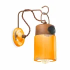 Lámpara de pared hecha de óxido de cerámica y hierro Desiree Ferroluce Viadurini