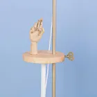 Lámpara de pie de diseño en acero, fresno y latón Made in Italy - Pitulla Viadurini