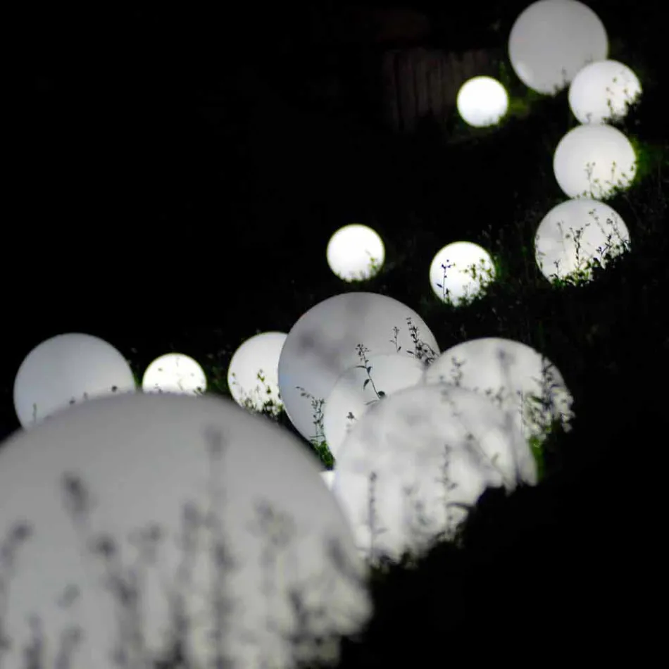 Esfera / lámpara de mesa Globo Globo blanco brillante hecho en Italia Viadurini