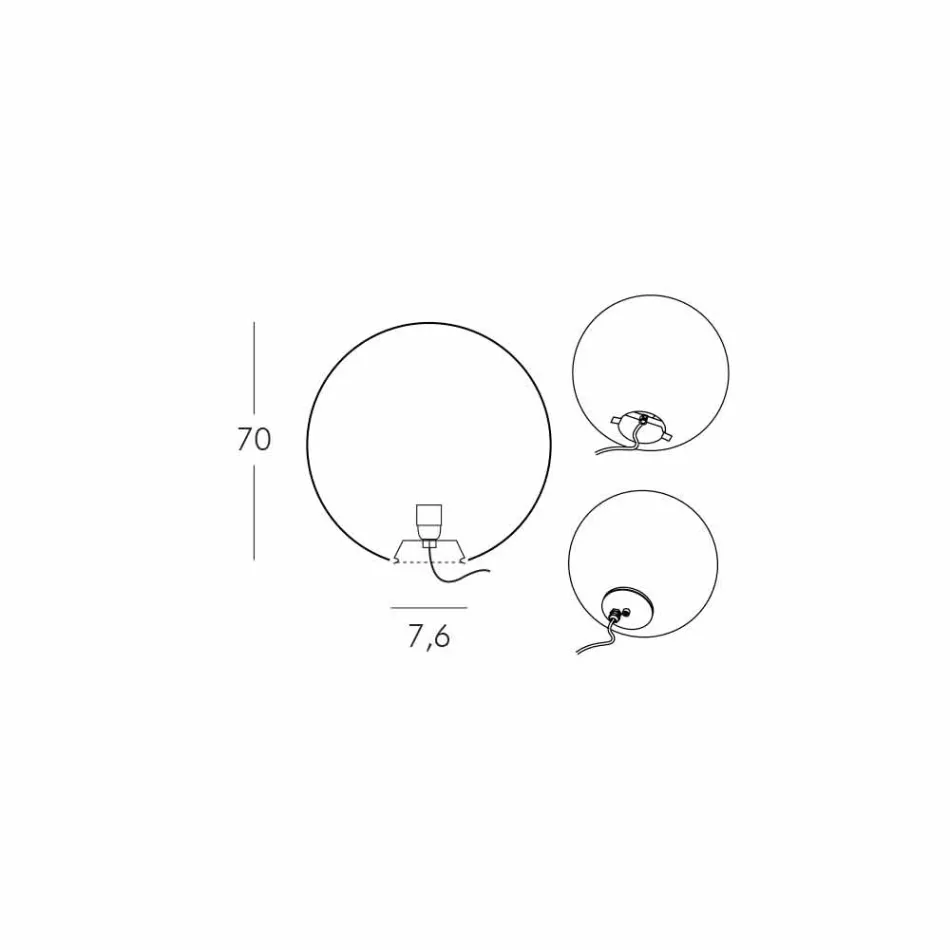 Esfera / lámpara de mesa Globo Globo blanco brillante hecho en Italia Viadurini