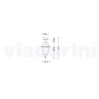 Lámpara de techo de jardín de aluminio fabricada en Italia, Aquilina Viadurini