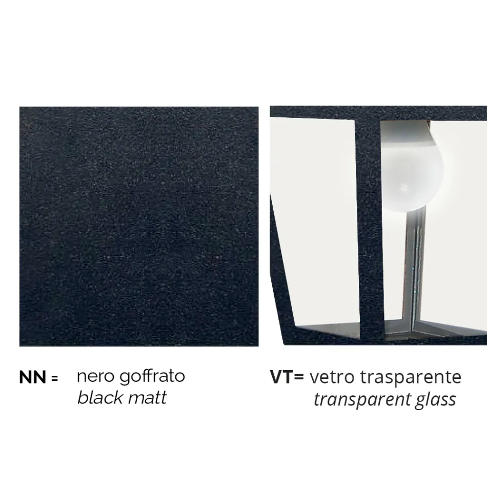Lámpara de techo de jardín de aluminio fabricada en Italia, Aquilina Viadurini