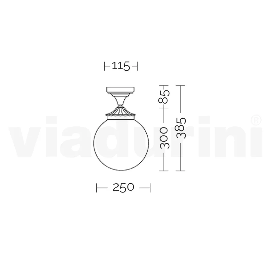 Lámpara de techo en acrílico y aluminio negro Made in Italy - Trovanero Viadurini