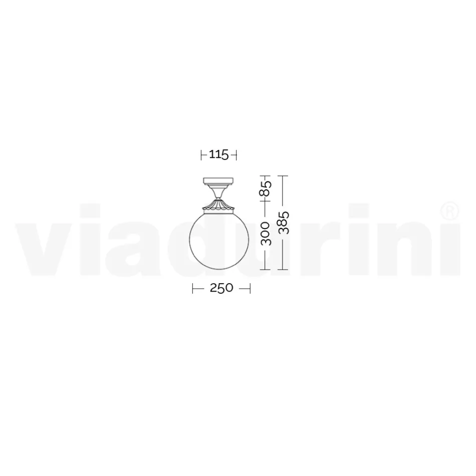 Lámpara de techo en acrílico opalino y estructura de aluminio blanco - Trovabianco Viadurini