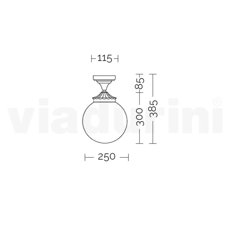 Lámpara de techo en aluminio y acrílico opal Made in Italy - Trovaantracite Viadurini