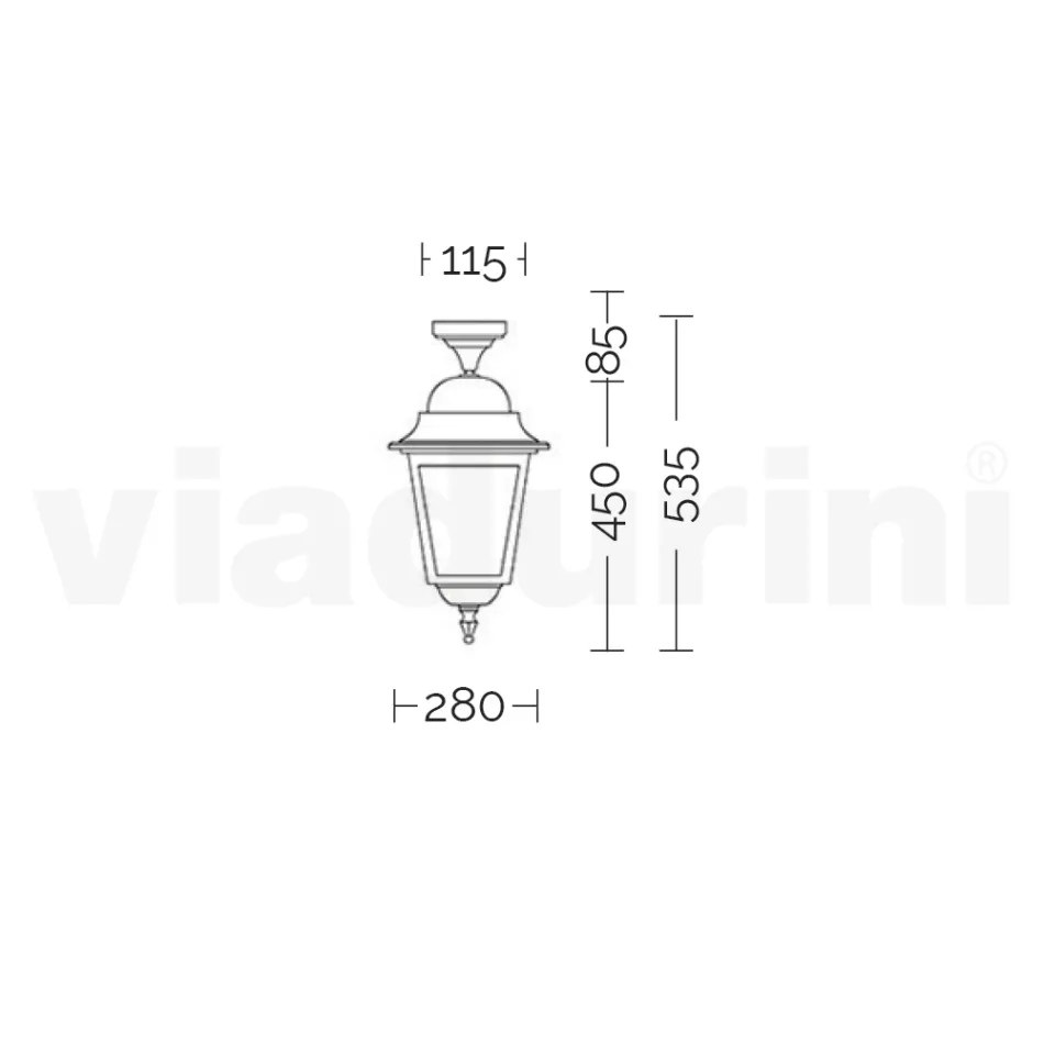 Lámpara de techo de exterior en aluminio y cristal arenado - Alchemist Viadurini