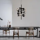Lámpara de Suspensión Diseño de 16 Luces en Blanco o Negro -Aluminio Celio Viadurini