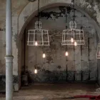 Lámpara de suspensión 3 luces en diseño de metal blanco o natural - Stylus Viadurini