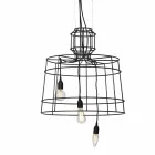 Lámpara de suspensión 3 luces en diseño de metal blanco o natural - Stylus Viadurini